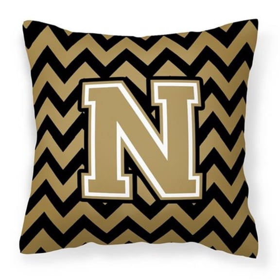 Monogram Letter Chevron Fabric Decorative Pillow