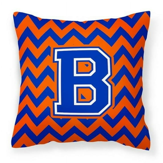 Monogram Letter Chevron Fabric Decorative Pillow