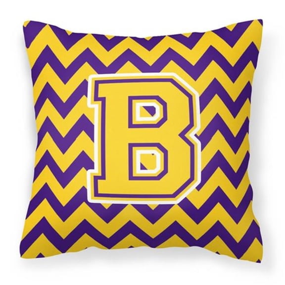 Monogram Letter Chevron Fabric Decorative Pillow