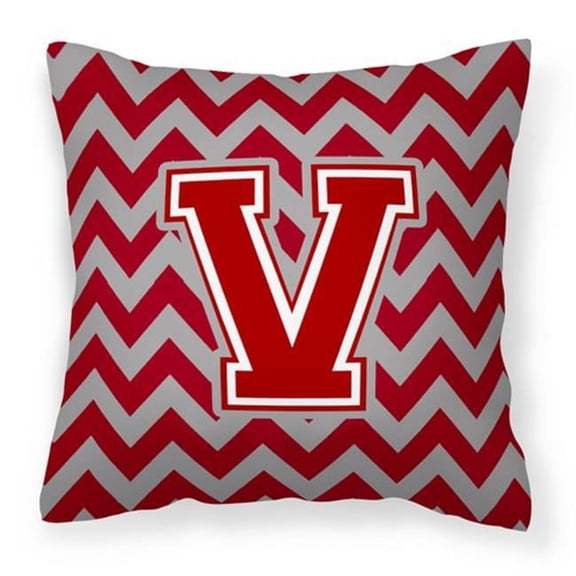Monogram Letter Chevron Fabric Decorative Pillow
