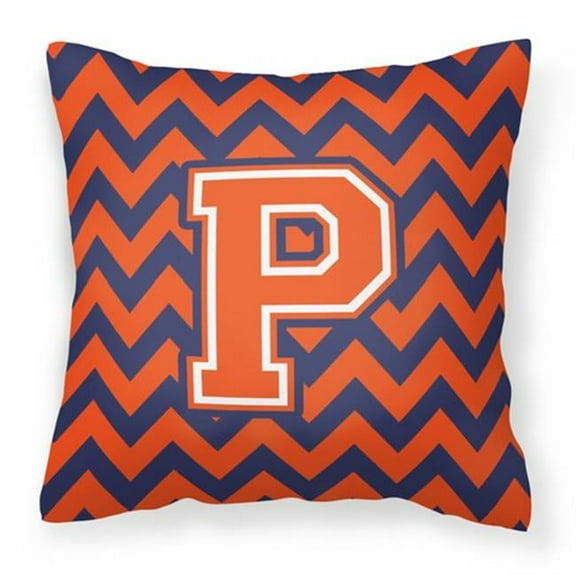 Monogram Letter Chevron Fabric Decorative Pillow