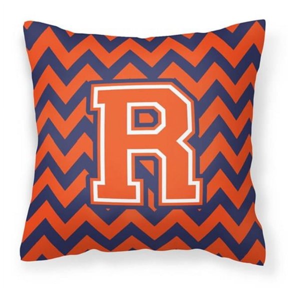 Monogram Letter Chevron Fabric Decorative Pillow