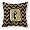 thumbnail image 1 of Monogram Letter Chevron Fabric Decorative Pillow, 1 of 8