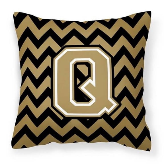 Monogram Letter Chevron Fabric Decorative Pillow