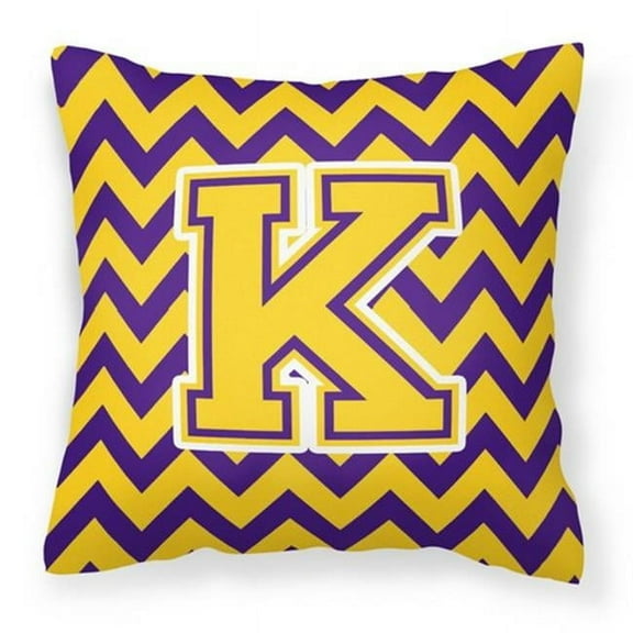 Monogram Letter Chevron Fabric Decorative Pillow