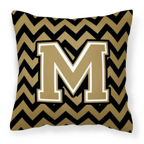 Monogram Letter Chevron Fabric Decorative Pillow