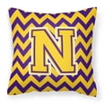 thumbnail image 1 of Monogram Letter Chevron Fabric Decorative Pillow, 1 of 4