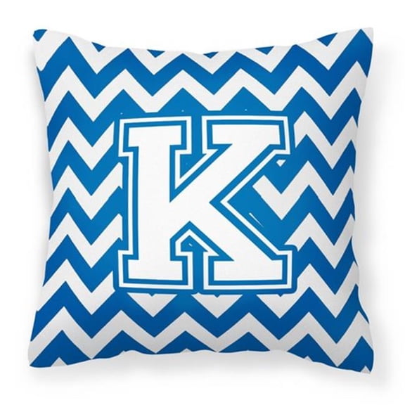 Monogram Letter Chevron Fabric Decorative Pillow