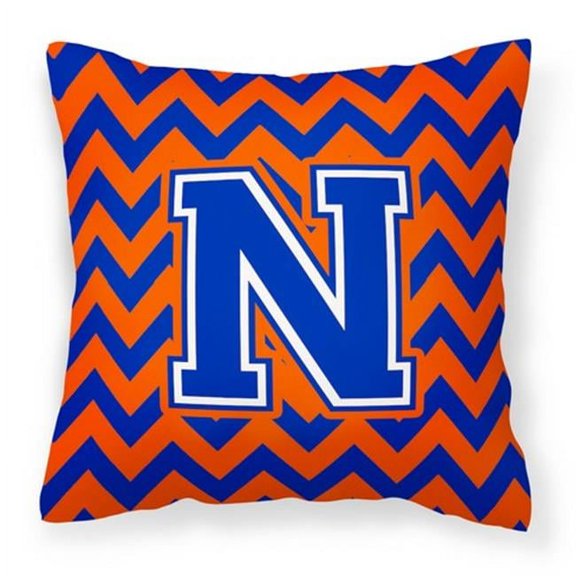 Monogram Letter Chevron Fabric Decorative Pillow