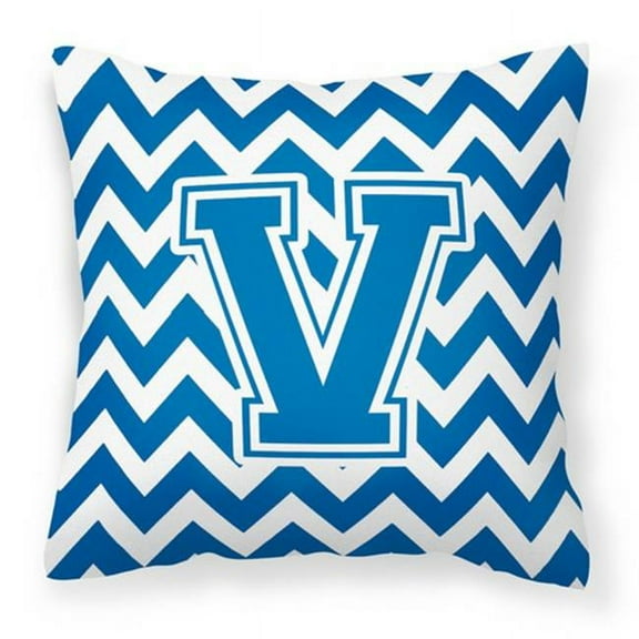 Monogram Letter Chevron Fabric Decorative Pillow