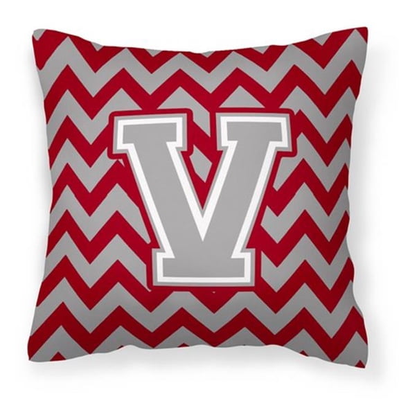 Monogram Letter Chevron Fabric Decorative Pillow