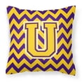 thumbnail image 1 of Monogram Letter Chevron Fabric Decorative Pillow, 1 of 4