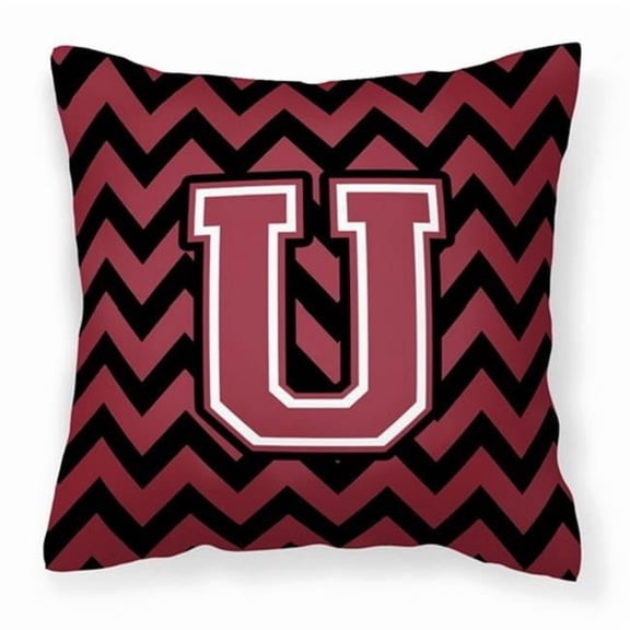 Monogram Letter Chevron Fabric Decorative Pillow
