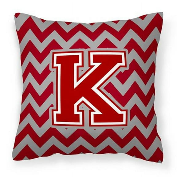 Monogram Letter Chevron Fabric Decorative Pillow