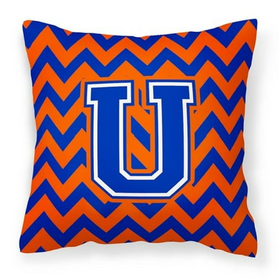 Monogram Letter Chevron Fabric Decorative Pillow