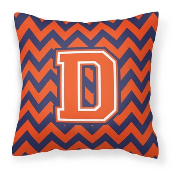 Monogram Letter Chevron Fabric Decorative Pillow