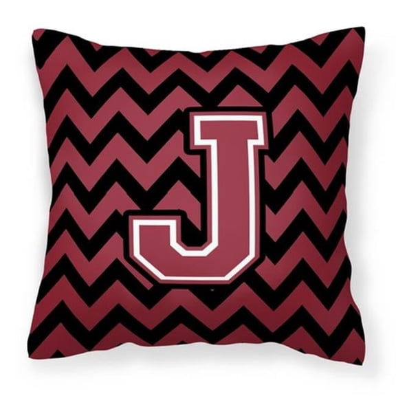 Monogram Letter Chevron Fabric Decorative Pillow