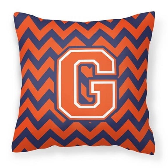 Monogram Letter Chevron Fabric Decorative Pillow