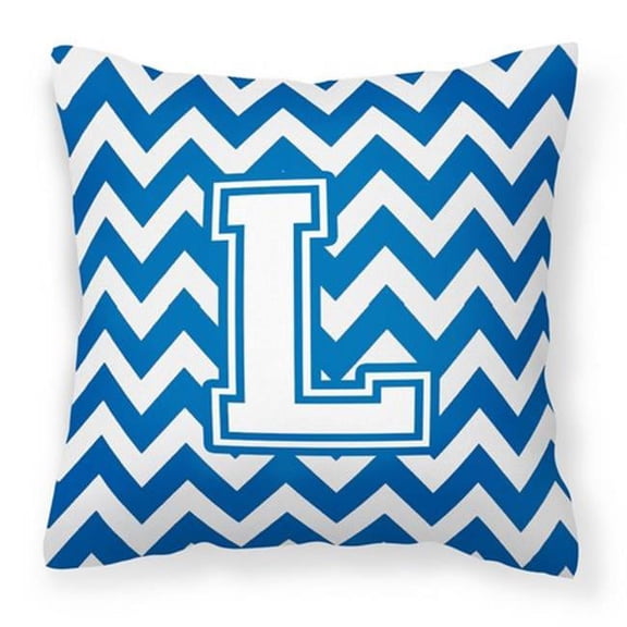 Monogram Letter Chevron Fabric Decorative Pillow