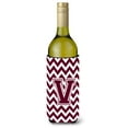 thumbnail image 1 of Caroline's Treasures CJ1051-VLITERK Letter V Chevron Maroon and White  Wine Bottle Hugger, Wine Bottle, multicolor, 1 of 1