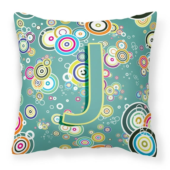 Monogram Letter Circle Circle Alphabet Fabric Decorative Pillow