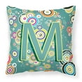 thumbnail image 1 of Monogram Letter Circle Circle Alphabet Fabric Decorative Pillow, 1 of 4