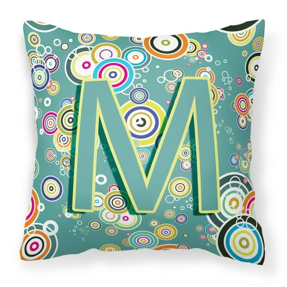 Monogram Letter Circle Circle Alphabet Fabric Decorative Pillow