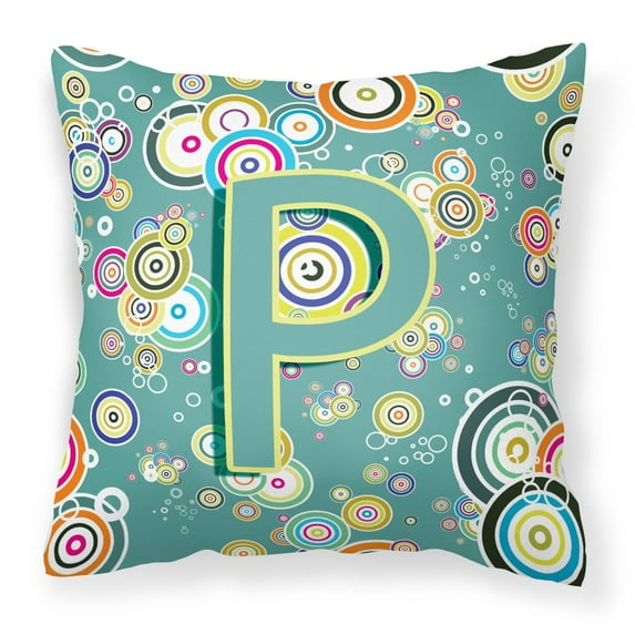 Monogram Letter Circle Circle Alphabet Fabric Decorative Pillow