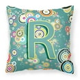 thumbnail image 1 of Monogram Letter Circle Circle Alphabet Fabric Decorative Pillow, 1 of 4