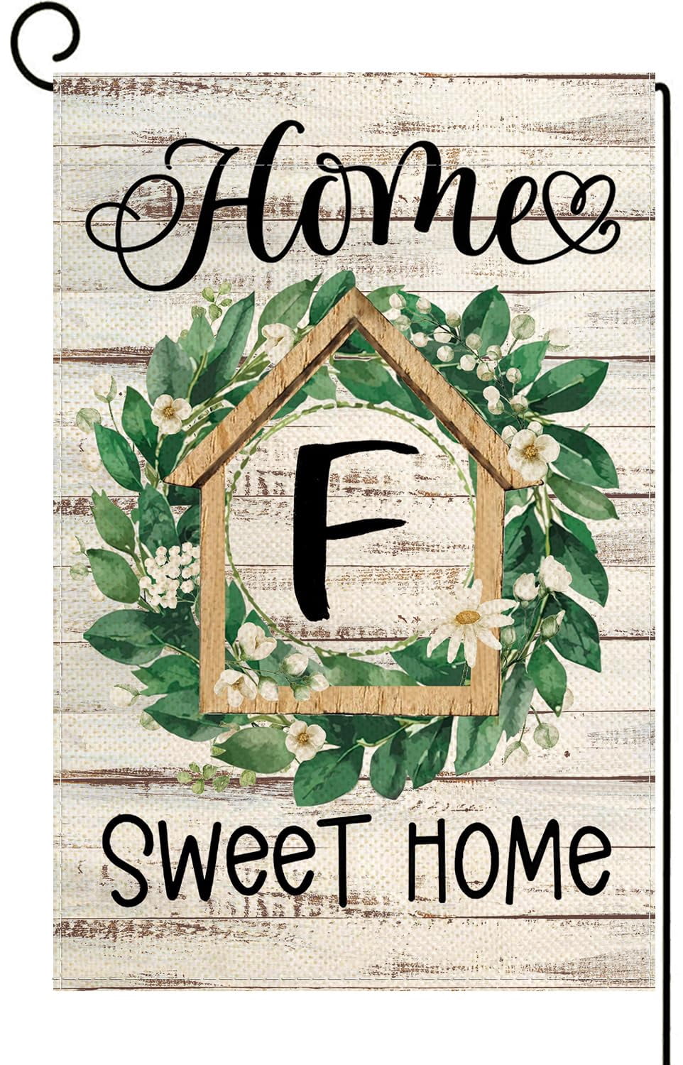 F Name Sign Monogram Letter F Garden Flag Vertical Double Sided, Floral Home Sweet ...