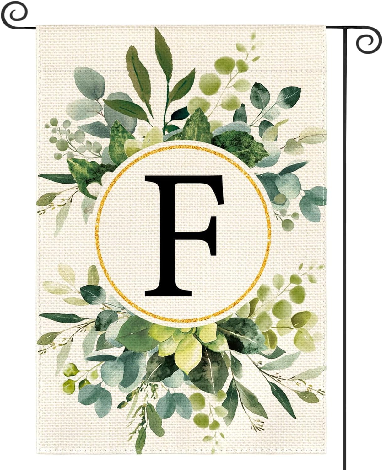 Monogram Letter Floral Garden Flag Double Sided Outside, Family Last ...