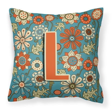 Monogram Letter Flowers Fabric Decorative Pillow
