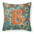 thumbnail image 1 of Monogram Letter Flowers Fabric Decorative Pillow, 1 of 4