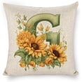 thumbnail image 1 of Monogram Letter G Summer Sunflower Pillow Covers, Floral Decorative Initial 18x18 Inch Throw Pillows for Girls Kids Home Farmhouse Last Name Pillow Case for Sofa Couch Decor, 1 of 5