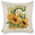 thumbnail image 1 of Monogram Letter G Summer Sunflower Pillow Covers, Floral Decorative Initial 18x18 Inch Throw Pillows for Girls Kids Home Farmhouse Last Name Pillow Case for Sofa Couch Decor, 1 of 5