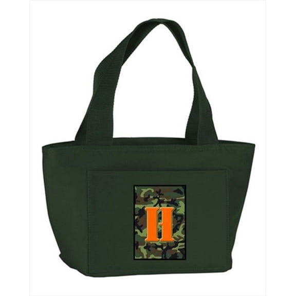 Monogram Letter H - Camo Green Insulated Cooler Lunch Bag