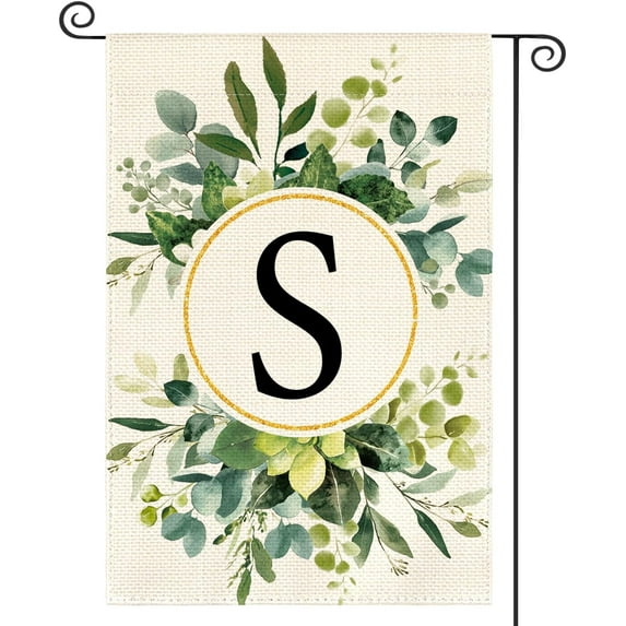 Monogram Letter H Floral Garden Flag 12x18 Inch Double Sided Outside, Family Last Name Initial Yard Outdoor Decoration