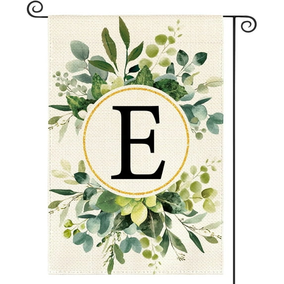 Monogram Letter H Floral Garden Flag 12x18 Inch Double Sided Outside, Family Last Name Initial Yard Outdoor Decoration