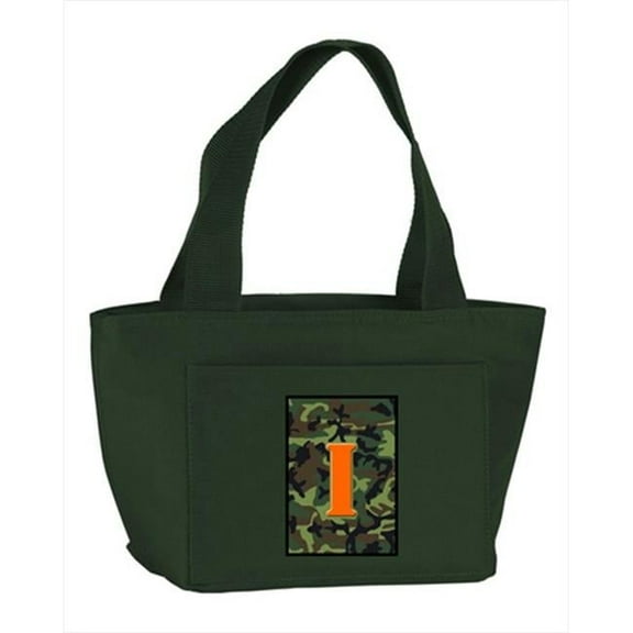 Monogram Letter I - Camo Green Insulated Cooler Lunch Bag