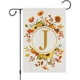 thumbnail image 1 of Monogram Letter J Fall Initial Garden Flag 12x18 Double Sided Burlap, Small Vertical Welcome Floral Sunflower Family Last Name Flag Outdoor Outside Decoration (ONLY FLAG), 1 of 6