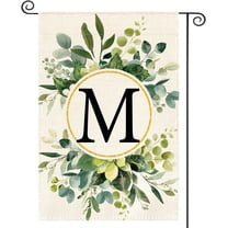 Monogram Letter M Floral Garden Flag 12x18 Inch Double Sided Outside, Family Last Name Initial Yard Outdoor Decoration