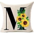 thumbnail image 1 of Monogram Letter M Sunflower Pillow Covers 18x18 Inch,Spring Decor Throw Pillow Case Cushion Cover Summer Farmhouse Decor for Couch Sofa,Family Last Name Initial Pillow Case,Home Decorations, 1 of 6
