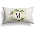 thumbnail image 1 of Monogram Letter M Throw Pillow Covers Floral 12x20 Inch, Greenery Spring Pillows Decorative Throw Pillows Pillowcase Summer Farmhouse Decor for Couch Sofa, Family Last Name Initial Pillow Case, 1 of 6