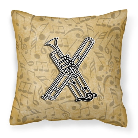 Monogram Letter Musical Instrument Alphabet Fabric Decorative Pillow