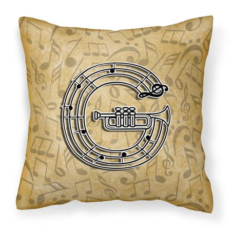 Monogram Letter Musical Instrument Alphabet Fabric Decorative Pillow