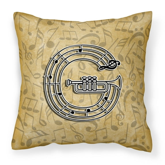 Monogram Letter Musical Instrument Alphabet Fabric Decorative Pillow
