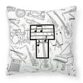 thumbnail image 1 of Monogram Letter Musical Note Fabric Decorative Pillow, 1 of 4
