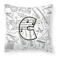 thumbnail image 1 of Monogram Letter Musical Note Fabric Decorative Pillow, 1 of 4