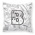 thumbnail image 1 of Monogram Letter Musical Note Fabric Decorative Pillow, 1 of 4