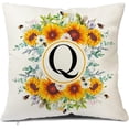 thumbnail image 1 of Monogram Letter Q Summer Sunflower Throw Pillow Covers 18x18 Inch, Floral Bee Pillows Covers Decorative Family Last Name Initial Throw Pillowcase Decor for Couch Sofa, 1 of 6